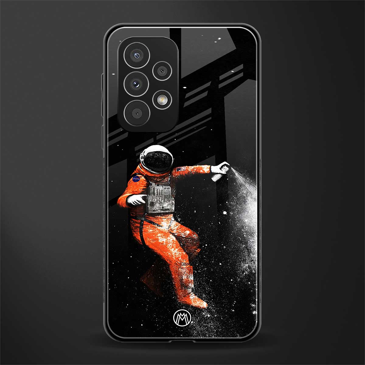 trippy astronaut back phone cover | glass case for samsung galaxy a73 5g