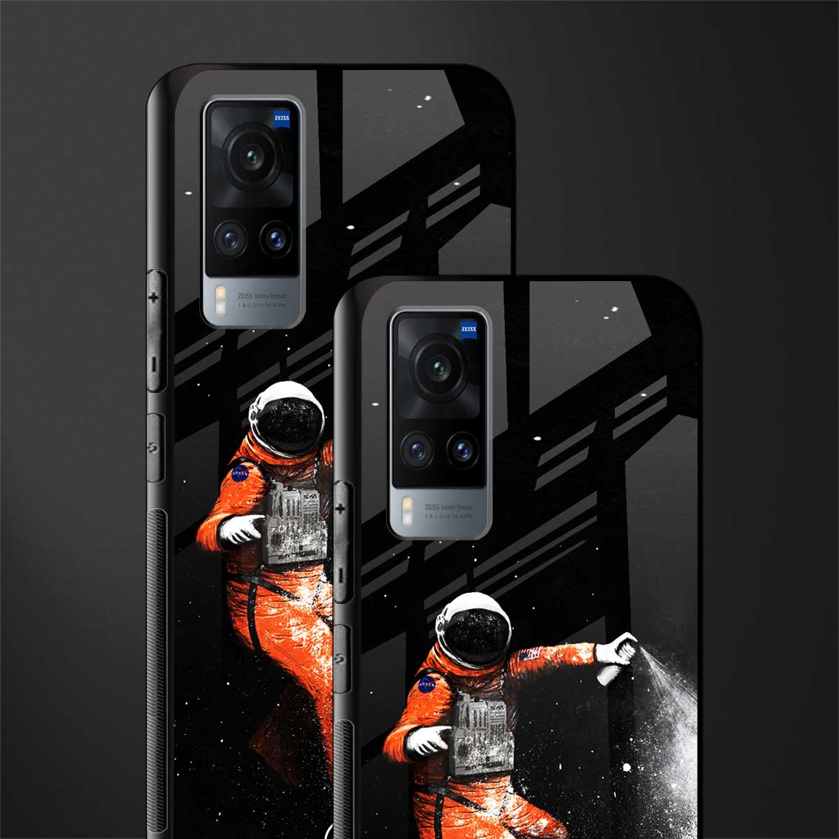 trippy astronaut glass case for vivo x60 image-2