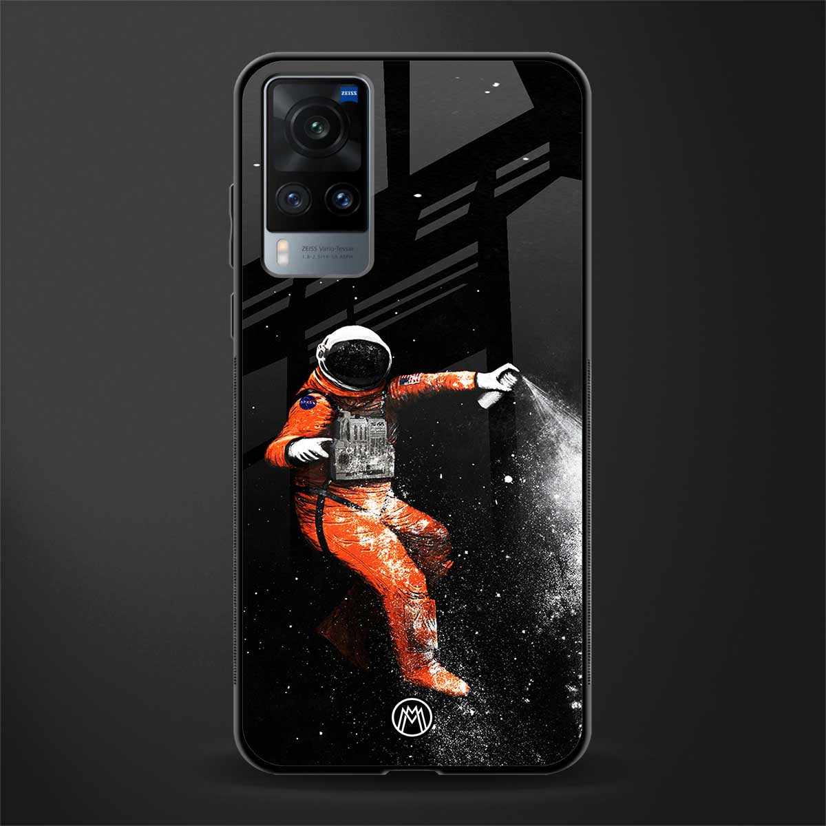 trippy astronaut glass case for vivo x60 image