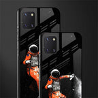 trippy astronaut glass case for samsung a81 image-2