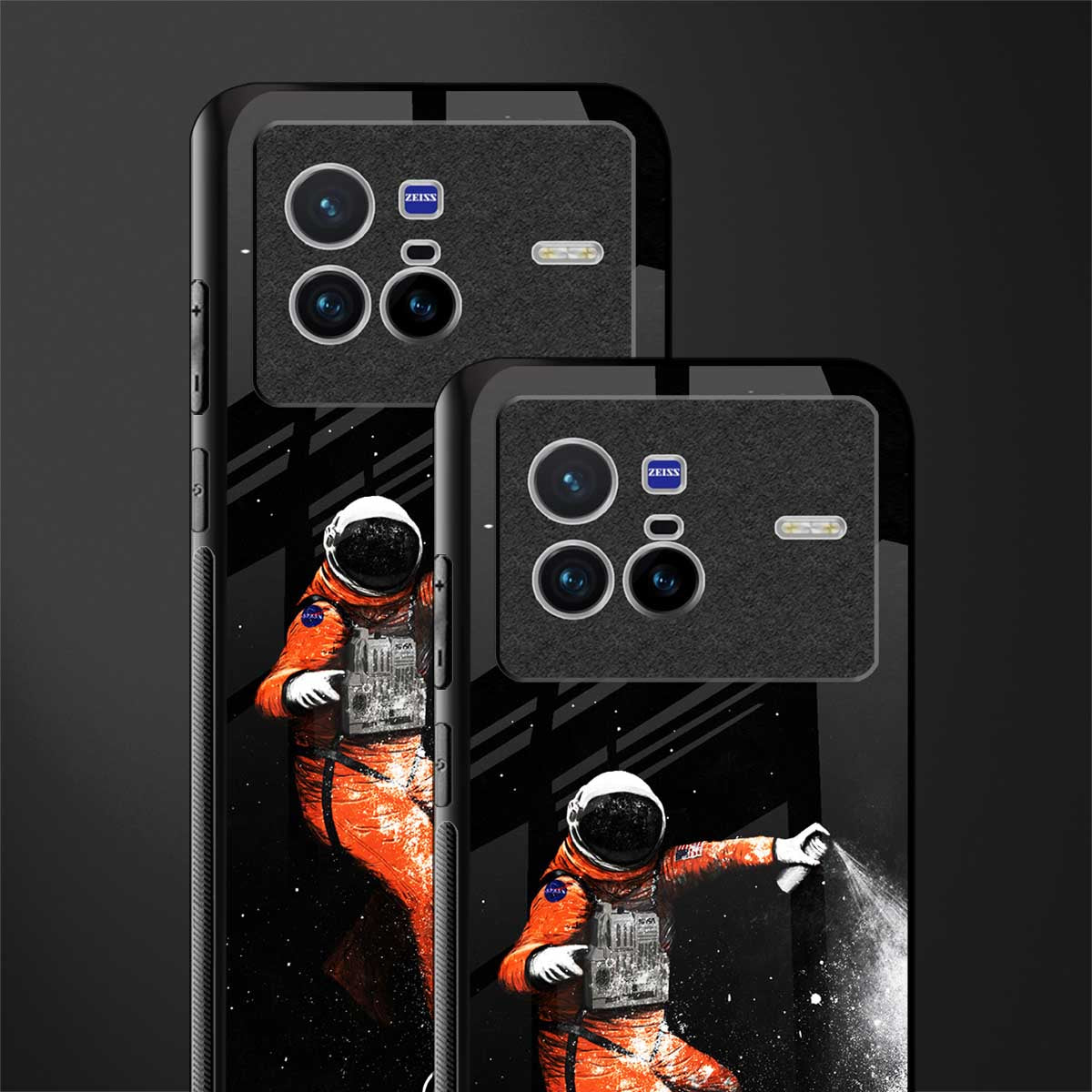 trippy astronaut glass case for vivo x80 image-2