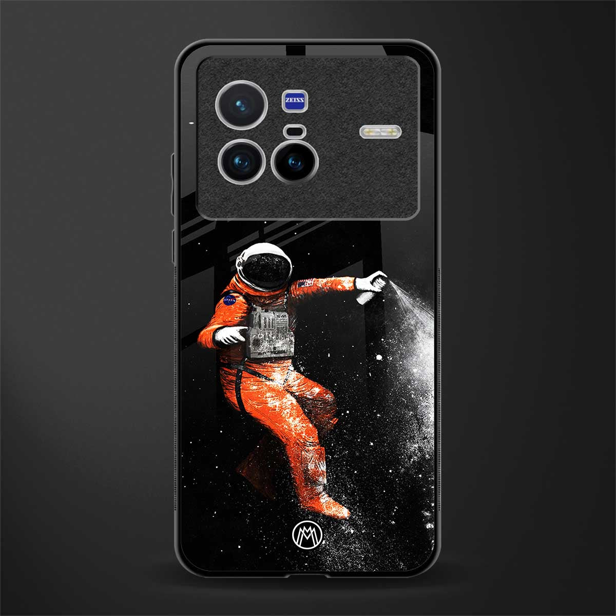 trippy astronaut glass case for vivo x80 image