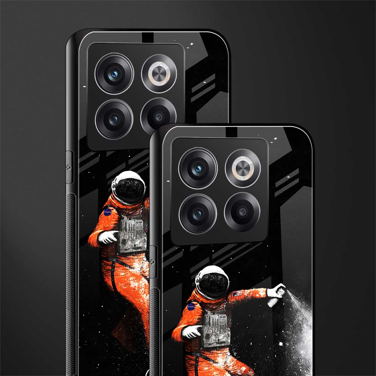 trippy astronaut back phone cover | glass case for oneplus 10t