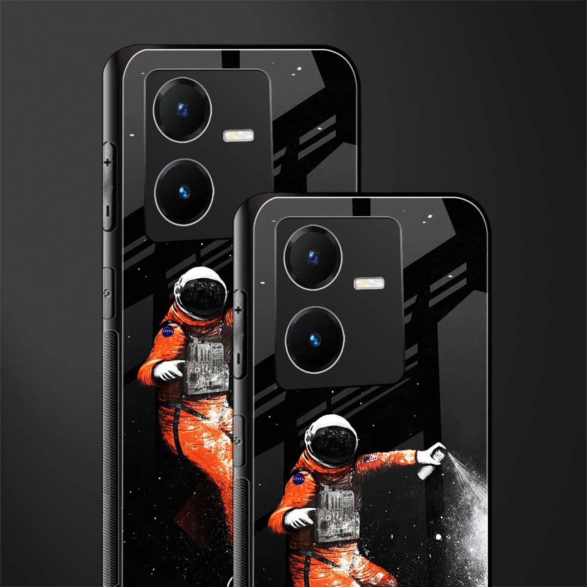 trippy astronaut back phone cover | glass case for vivo y22