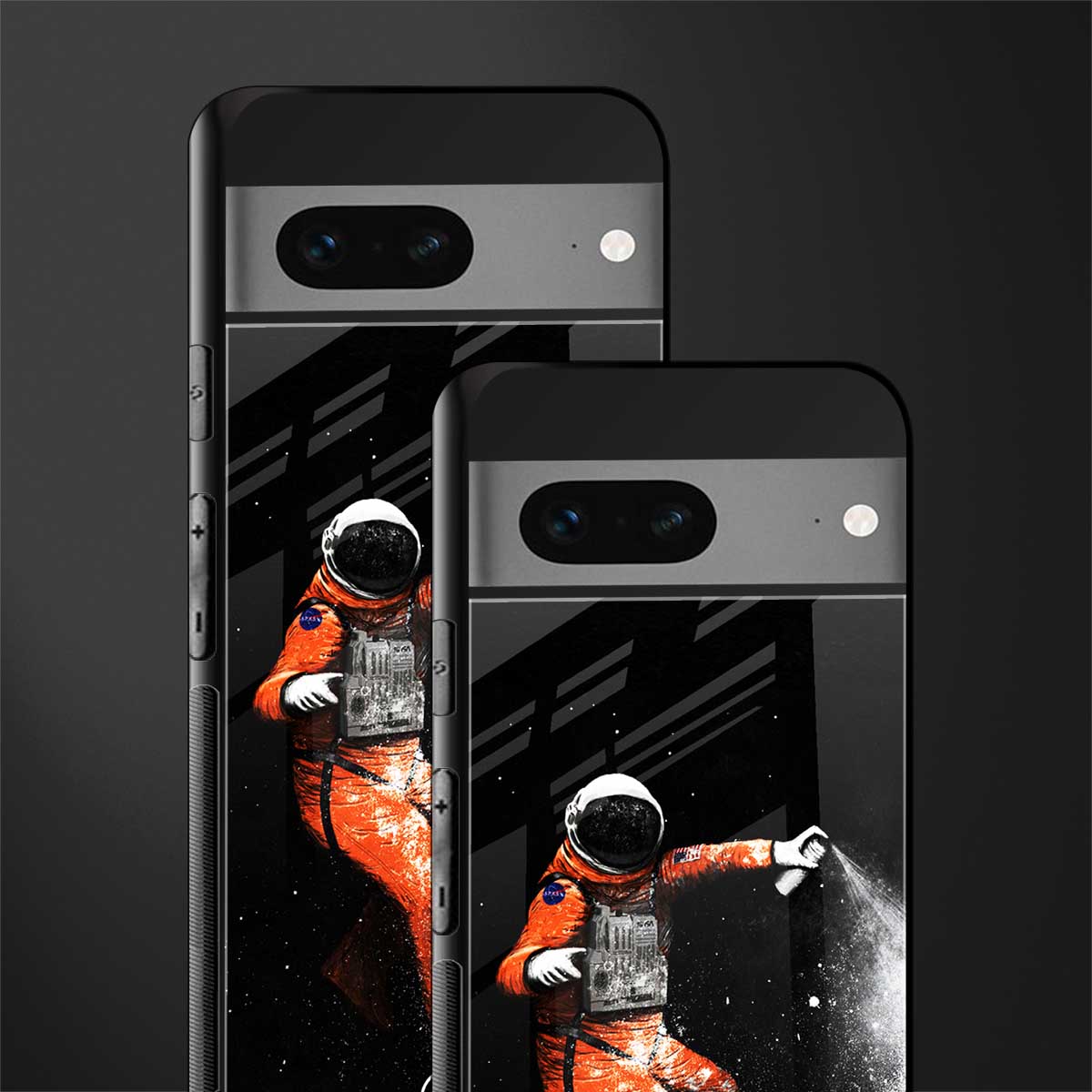 trippy astronaut back phone cover | glass case for google pixel 7