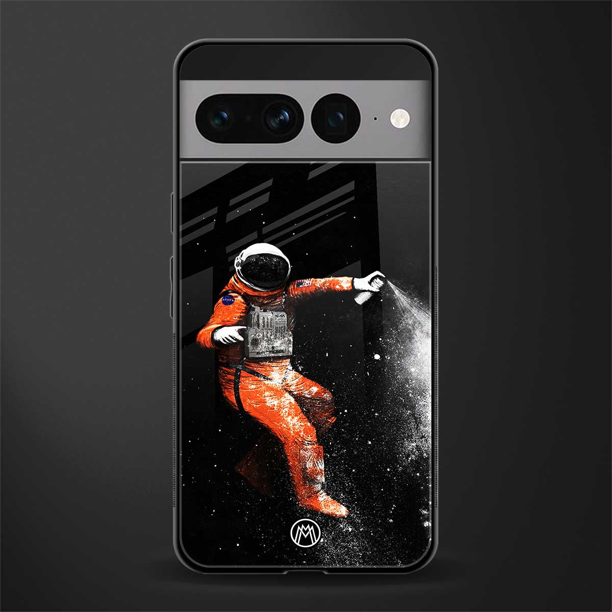 trippy astronaut back phone cover | glass case for google pixel 7 pro