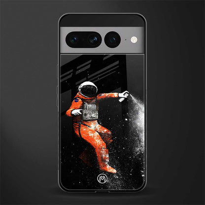 trippy astronaut back phone cover | glass case for google pixel 7 pro