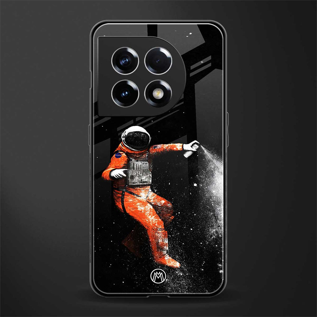 trippy astronaut back phone cover | glass case for oneplus 11