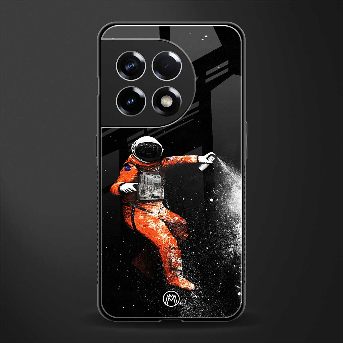 trippy astronaut back phone cover | glass case for oneplus 11r