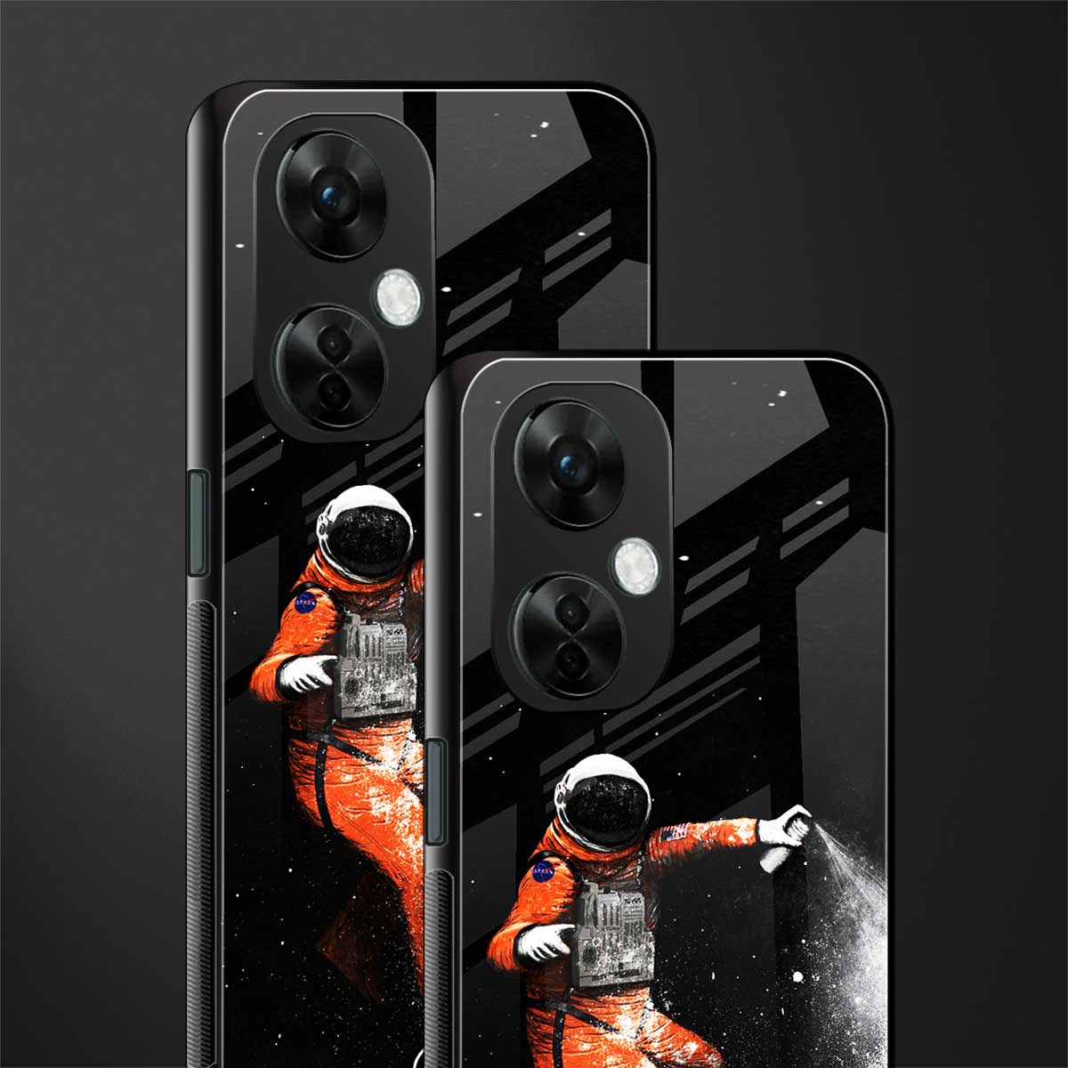 trippy astronaut back phone cover | glass case for oneplus nord ce 3 lite