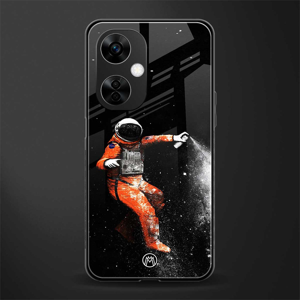trippy astronaut back phone cover | glass case for oneplus nord ce 3 lite