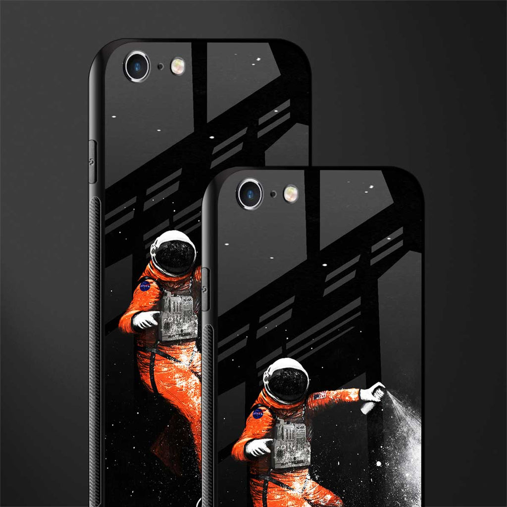 trippy astronaut glass case for iphone 6 plus image-2