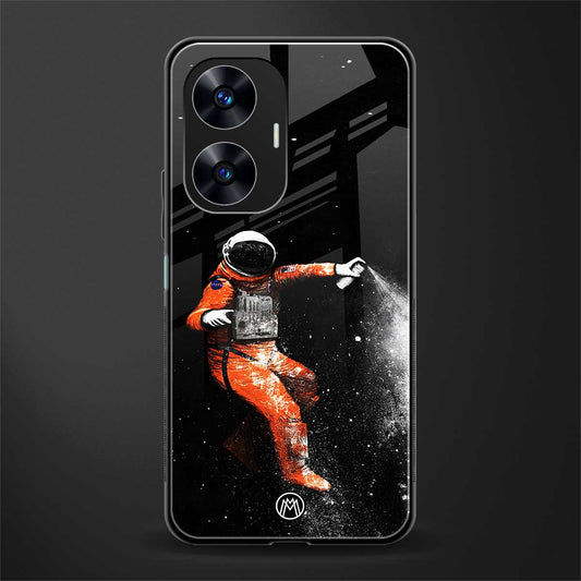 trippy astronaut back phone cover | glass case for realme c55