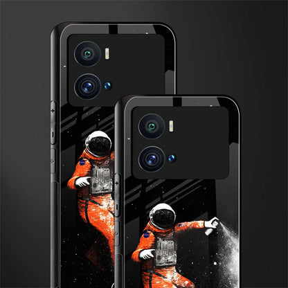 trippy astronaut back phone cover | glass case for iQOO 9 Pro