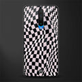trippy b&w check pattern glass case for poco x2 image