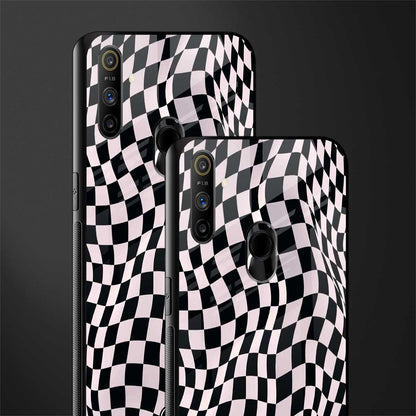 trippy b&w check pattern glass case for realme narzo 20a image-2