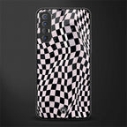 trippy b&w check pattern glass case for oppo reno 3 pro image