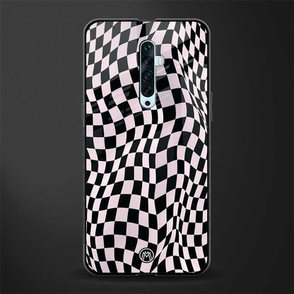 trippy b&w check pattern glass case for oppo reno 2z image