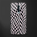 trippy b&w check pattern glass case for oppo reno 2f image