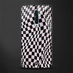 trippy b&w check pattern glass case for oppo reno 2f image