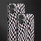 trippy b&w check pattern glass case for samsung galaxy m51 image-2