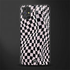 trippy b&w check pattern glass case for samsung galaxy m51 image