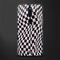 trippy b&w check pattern glass case for oppo f11 pro image