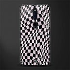 trippy b&w check pattern glass case for oppo f11 pro image