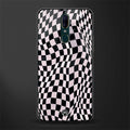 trippy b&w check pattern glass case for oppo f11 image