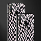 trippy b&w check pattern glass case for vivo u20 image-2