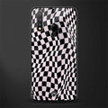 trippy b&w check pattern glass case for vivo u20 image