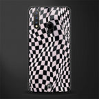 trippy b&w check pattern glass case for vivo u20 image