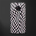 trippy b&w check pattern glass case for vivo s1 pro image