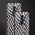 trippy b&w check pattern glass case for vivo v17 pro image-2
