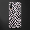 trippy b&w check pattern glass case for vivo s1 image