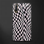 trippy b&w check pattern glass case for vivo s1 image