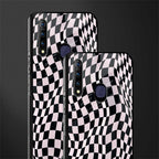 trippy b&w check pattern glass case for vivo z1 pro image-2
