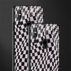 trippy b&w check pattern glass case for vivo v15 image-2