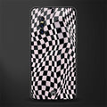 trippy b&w check pattern glass case for vivo v15 pro image