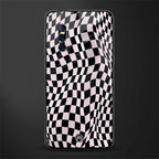 trippy b&w check pattern glass case for vivo v15 pro image