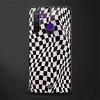 trippy b&w check pattern glass case for realme 5 image