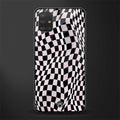 trippy b&w check pattern glass case for samsung galaxy a51 image