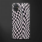 trippy b&w check pattern glass case for samsung galaxy a51 image