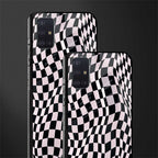 trippy b&w check pattern glass case for samsung galaxy a71 image-2