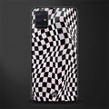 trippy b&w check pattern glass case for samsung galaxy a71 image