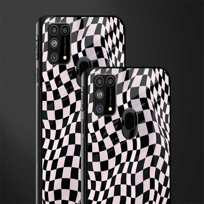trippy b&w check pattern glass case for samsung galaxy f41 image-2