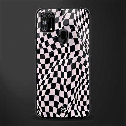 trippy b&w check pattern glass case for samsung galaxy f41 image