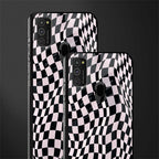 trippy b&w check pattern glass case for samsung galaxy m21 image-2