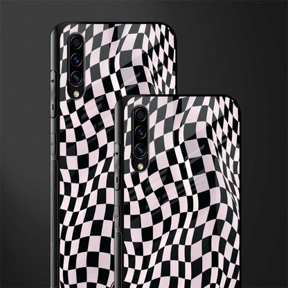 trippy b&w check pattern glass case for samsung galaxy a30s image-2
