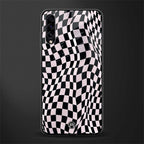 trippy b&w check pattern glass case for samsung galaxy a50 image